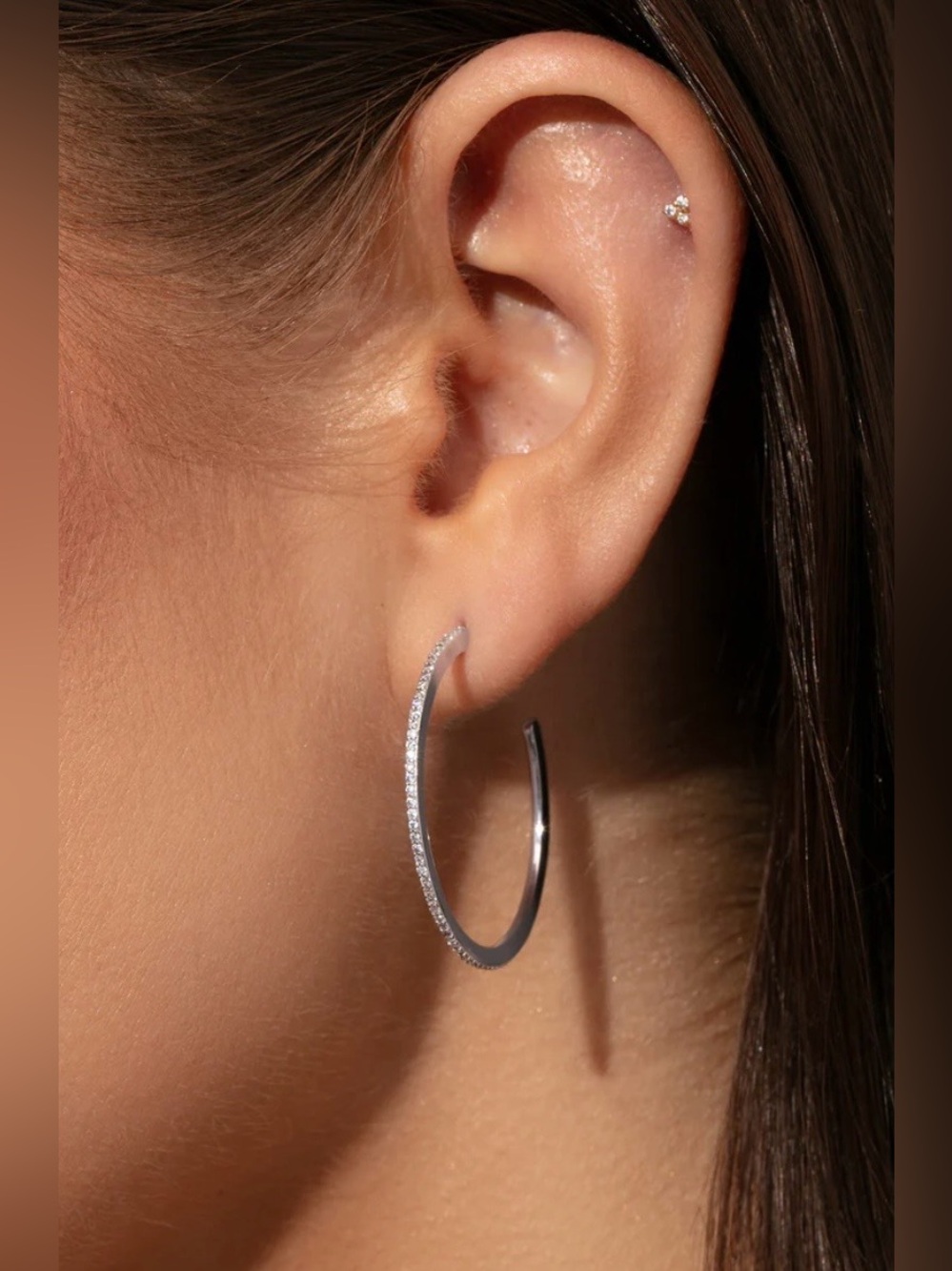NEW Uncommon James Silver Pavé Hoop Earrings